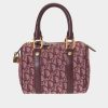 Handbags * | Dior Mini Trotter Boston Handbag Bordeaux