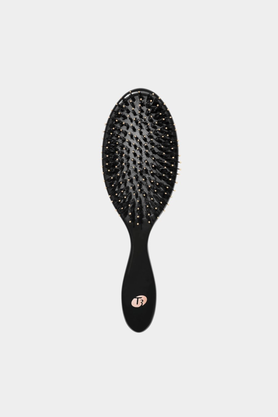 Beauty * | T3 Polish & Shine Premium Vegan Boar And Nylon Oval Hairbrush Black