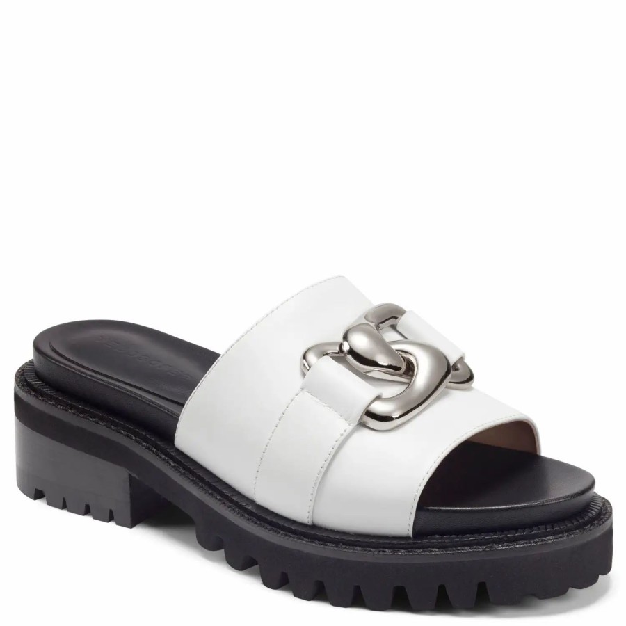 Shoes * | Aerosoles Lima Sandals White Leather