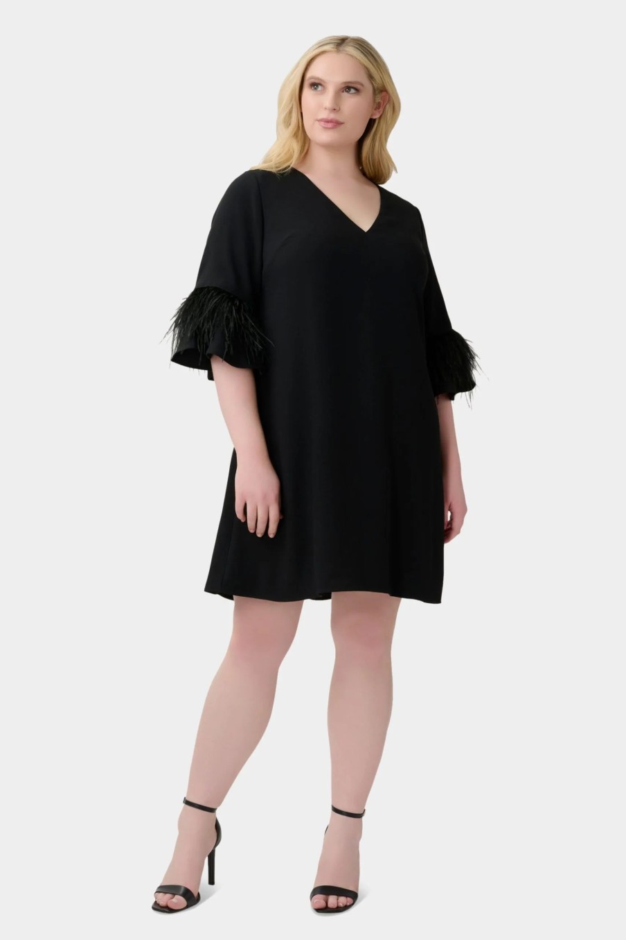 Clothing * | Aidan Mattox Short Trapeze Dress Black