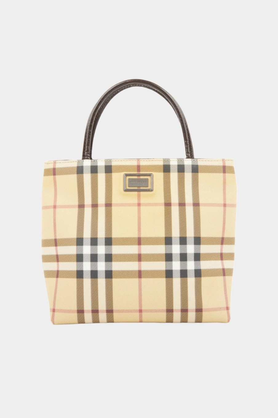 Handbags * | Burberry Classic Check Mini Tote Bag Brown