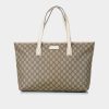 Handbags * | Gucci Gg Canvas Tote Bag Brown