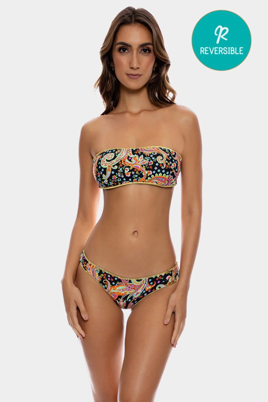 Clothing * | Luli Fama Luli Gypsy Bandeau Bikini Top Multicolor