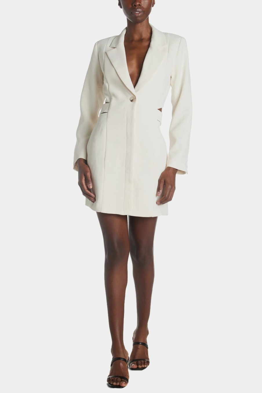 Clothing * | Current Air Long Sleeve Open Back Blazer Mini Dress Ivory