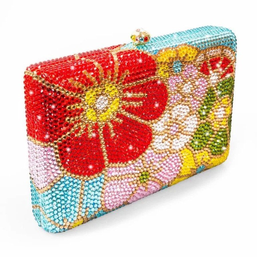 Handbags * | Dolli Classic Crystal Clutch Multi