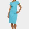 Clothing * | Maggy London Ruched Cap Sleeve Midi Dress Capri