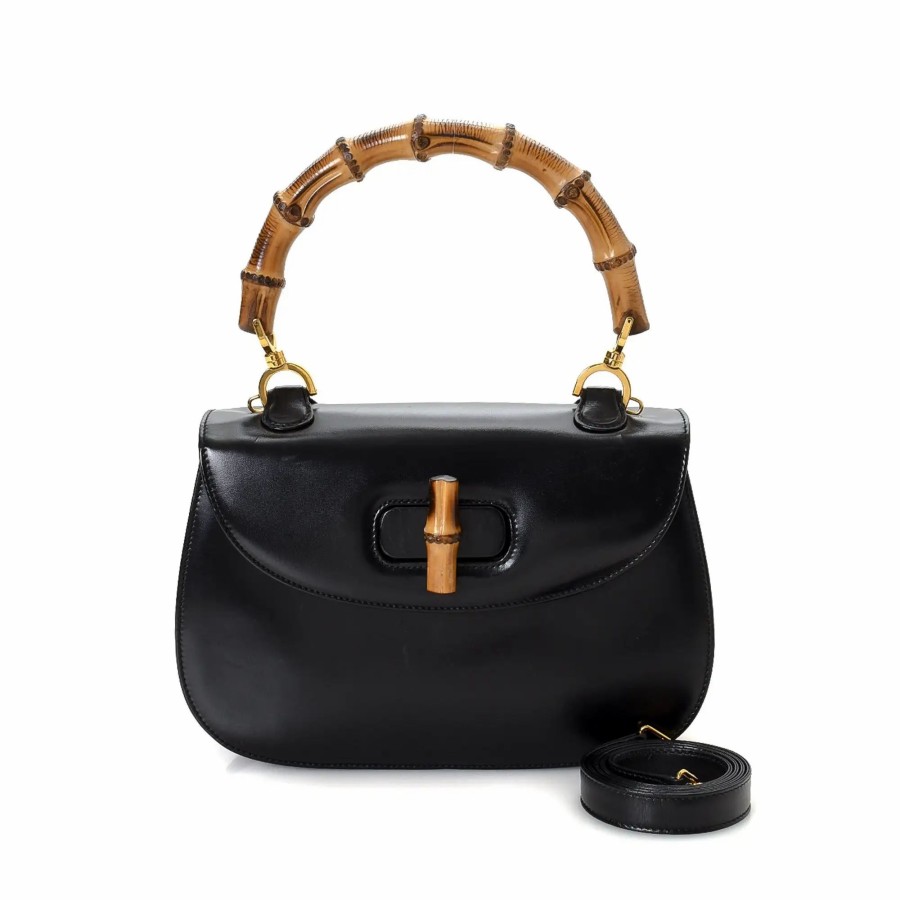 Handbags * | Gucci Bamboo Handbag Black