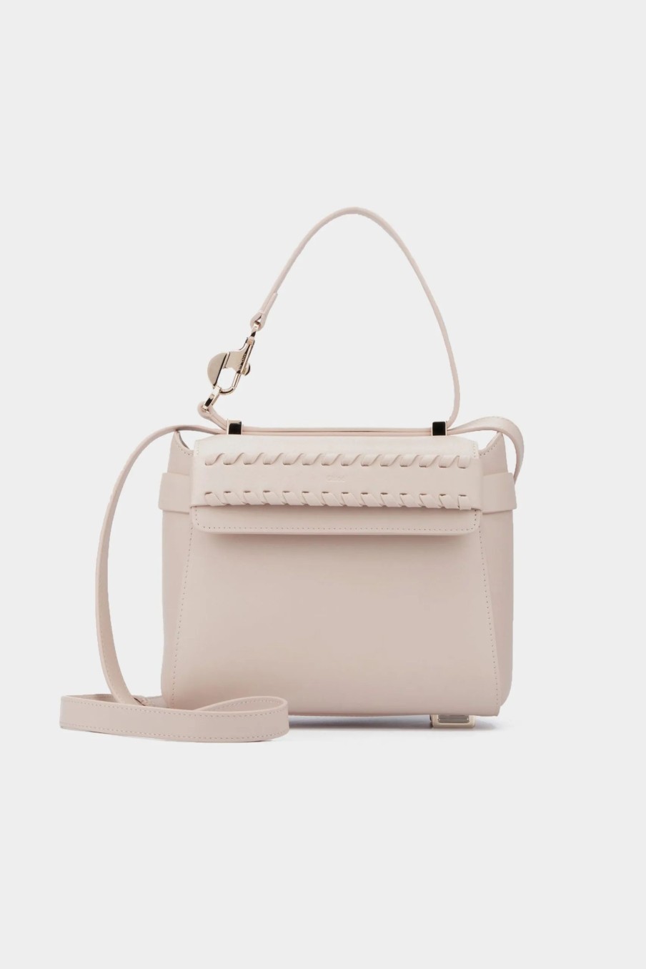 Handbags * | Chloe Logo-Embossed Leather Bag Nude