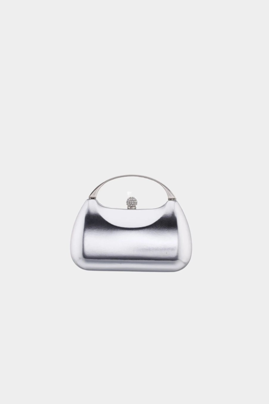 Handbags * | Nina Metal Handle Metallic Minaudiere