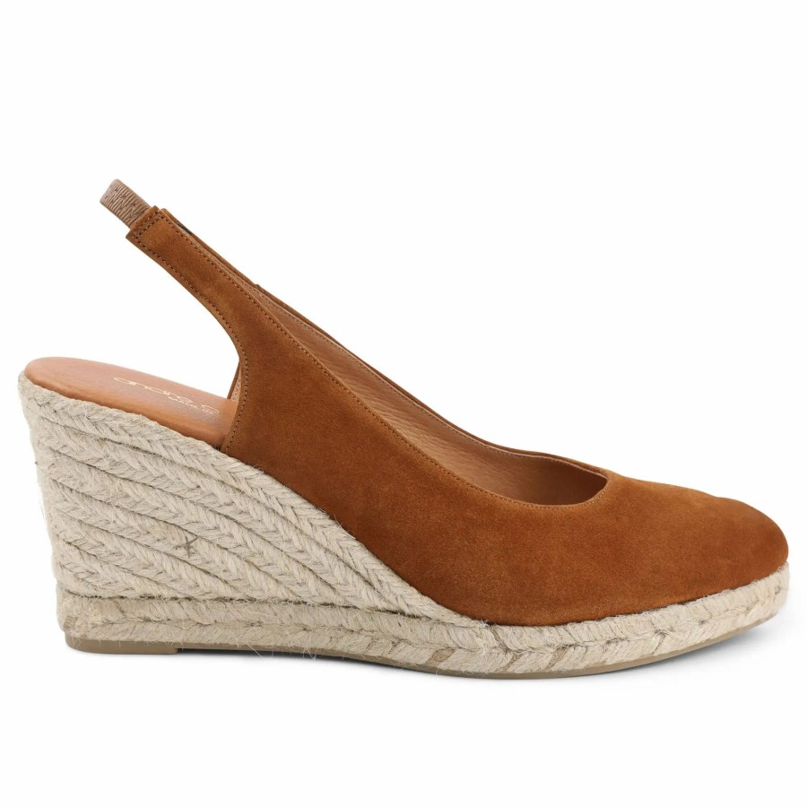 Shoes * | Andre Assous Raisa Wedges Cognac Suede