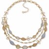 Jewelry-Accessories * | Anne Klein Layered Flower Necklace Multi