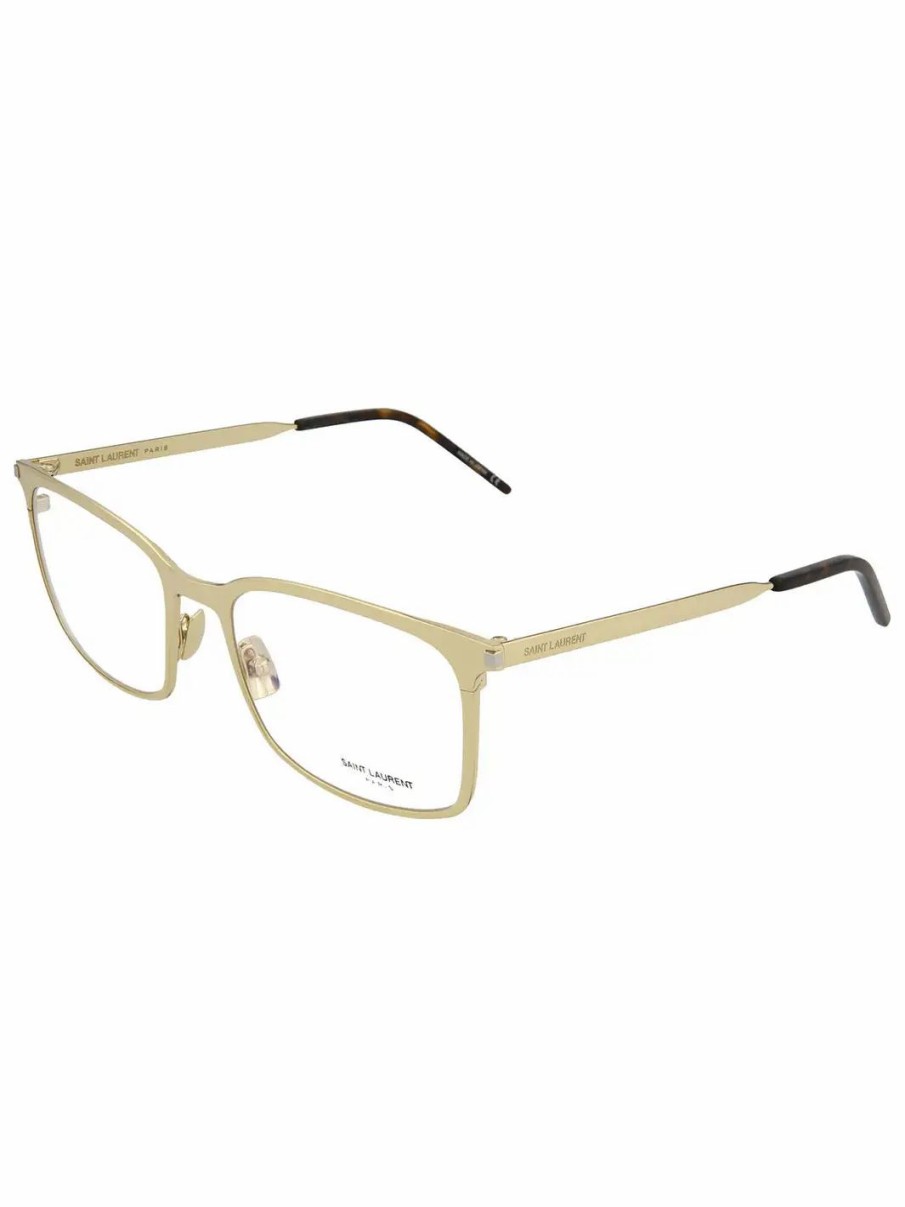 Jewelry-Accessories * | Saint Laurent Square Core Optical Glasses Gold