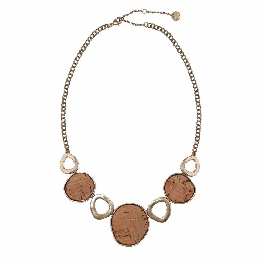 Jewelry-Accessories * | The Sak Cork Accented Statement Necklace Gold