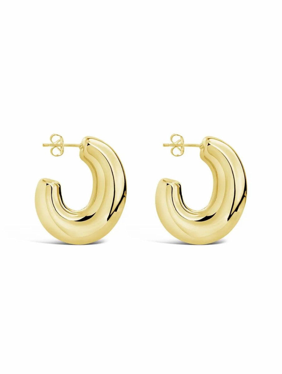 Jewelry-Accessories * | Sterling Forever Avril Hoop Earrings Gold