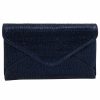 Handbags * | La Regale Kinsley Mini Pleated Envelope Clutch Navy