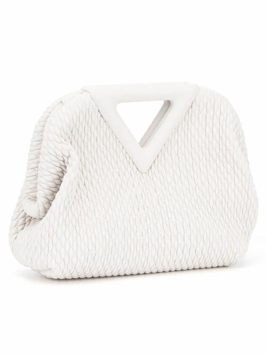 Handbags * | Bottega Veneta Quilted Point Bag Chalk