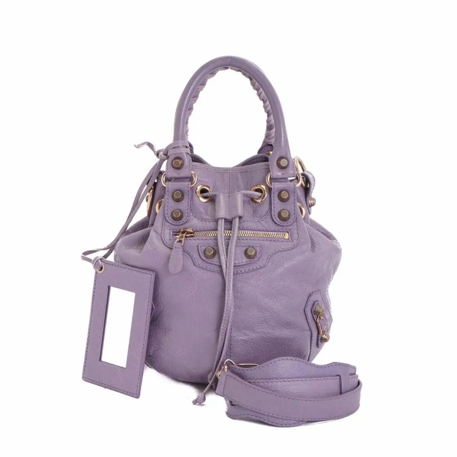 Handbags * | Balenciaga Giant Pompon Shoulder Bag Lavender