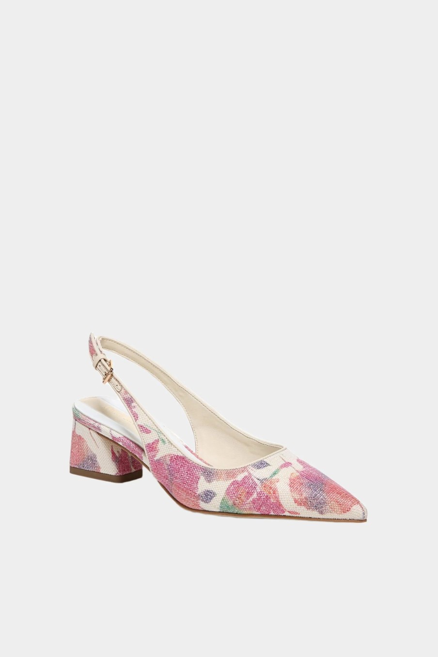 Shoes * | Franco Sarto Racer2 Slingback White Multi Floral Raffia