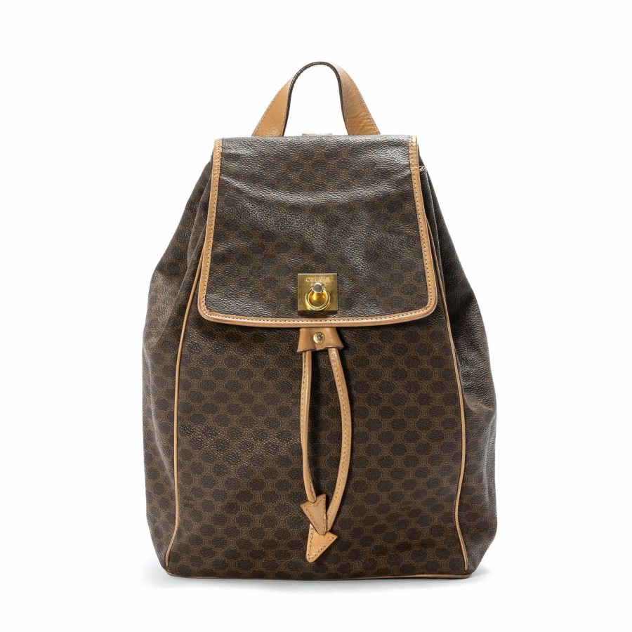 Handbags * | Celine Macadam Backpack Brown