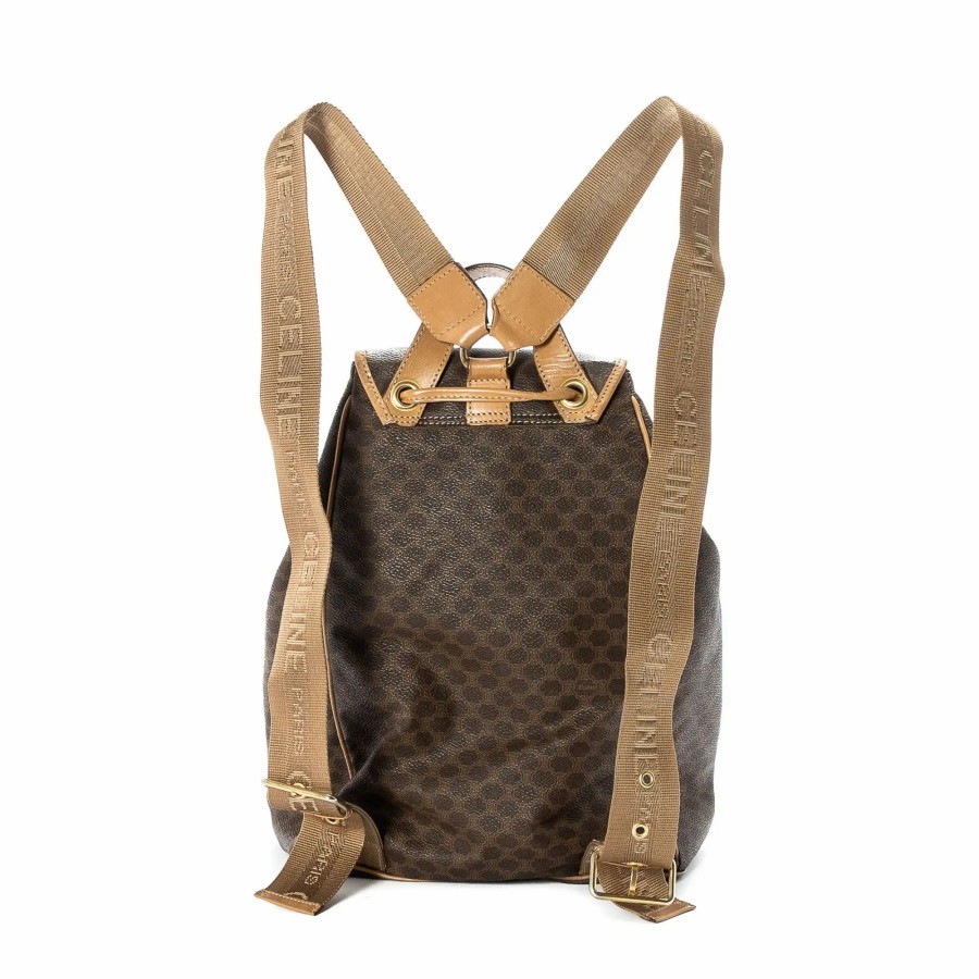 Handbags * | Celine Macadam Backpack Brown