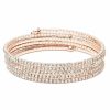 Jewelry-Accessories * | Anne Klein Rose Gold-Tone Crystal Coil Bracelet Clear