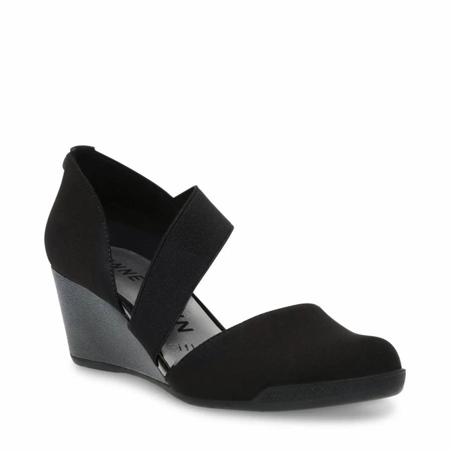 Shoes * | Anne Klein Tara Strappy Wedges Black