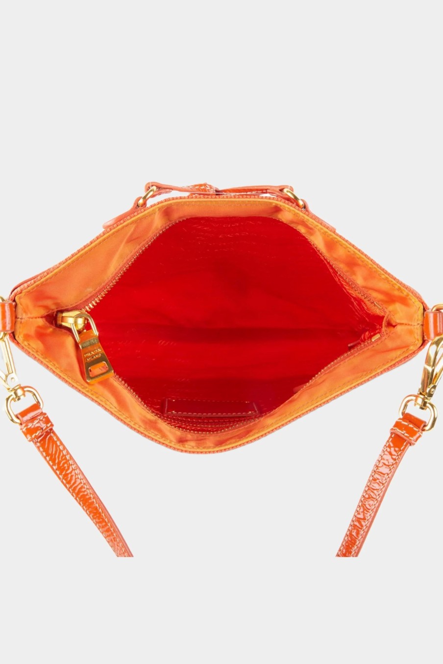 Handbags * | Prada Drawstring Tessuto Crossbody Bag Orange