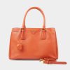 Handbags * | Prada Galleria Saffiano Small Tote Bag Orange