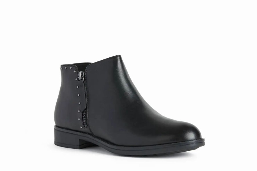 Shoes * | Geox Studded Ankle Boot Black