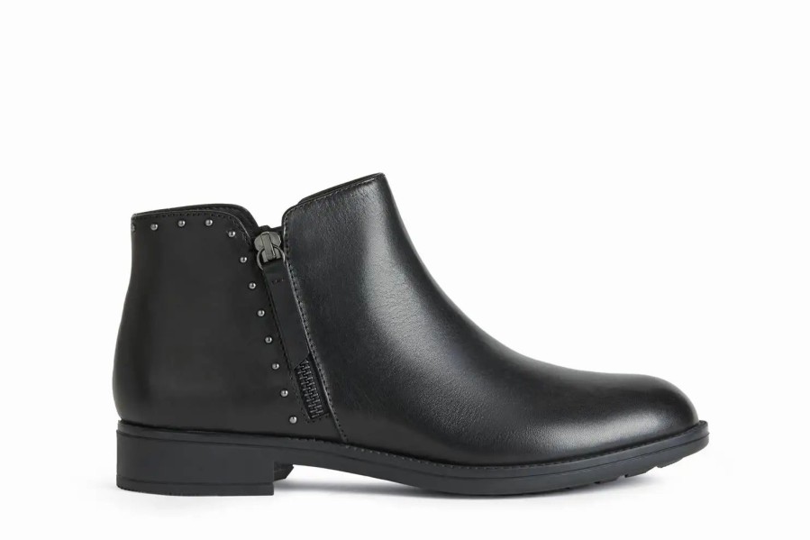 Shoes * | Geox Studded Ankle Boot Black