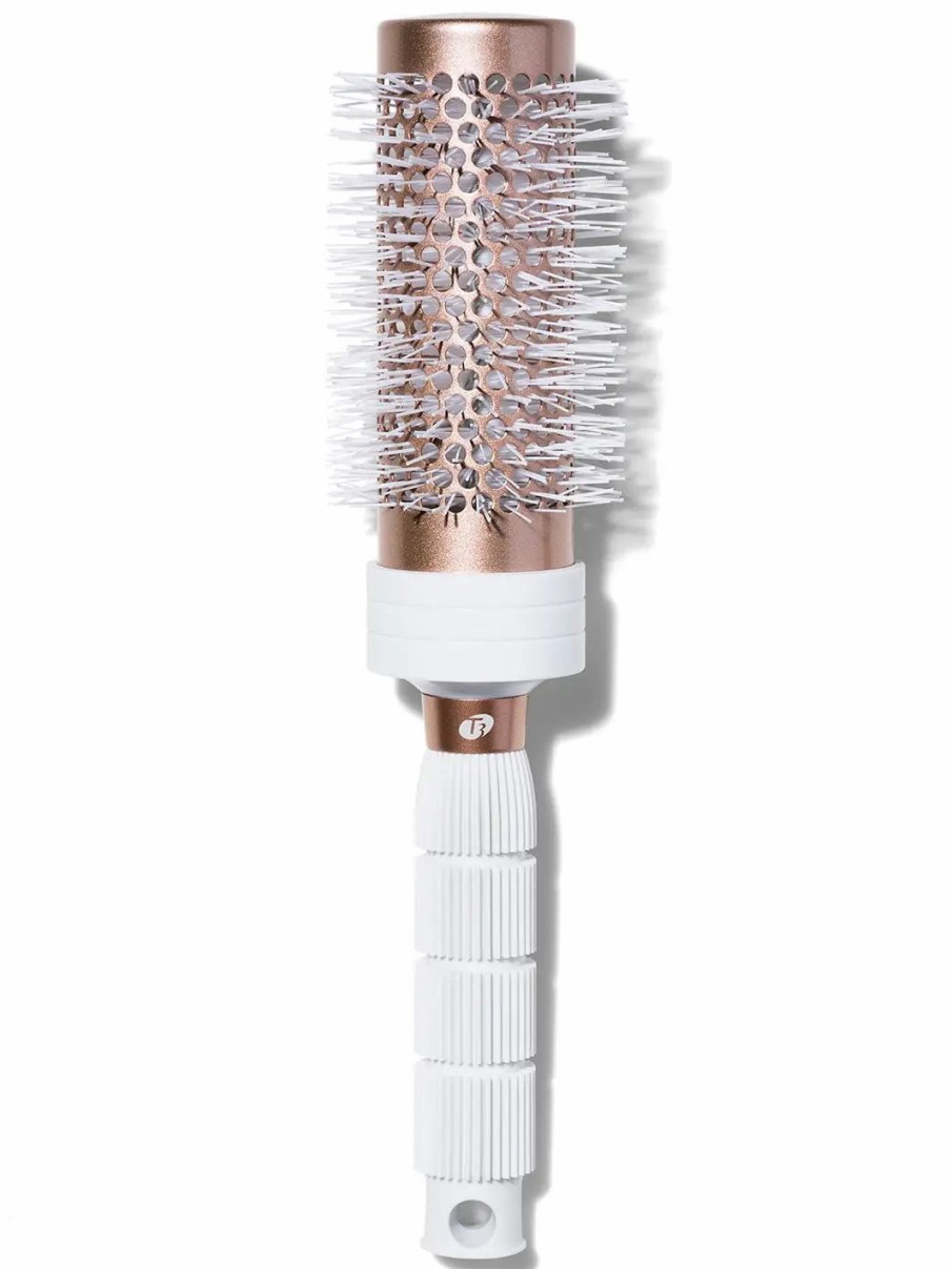 Beauty * | T3 Volume 2.5 Round Professional Ceramic-Coated Brush White & Rose Gold