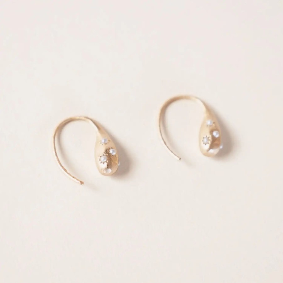 Jewelry-Accessories * | Half United Amelia Drop Pearl Earrings Gold / Pearl