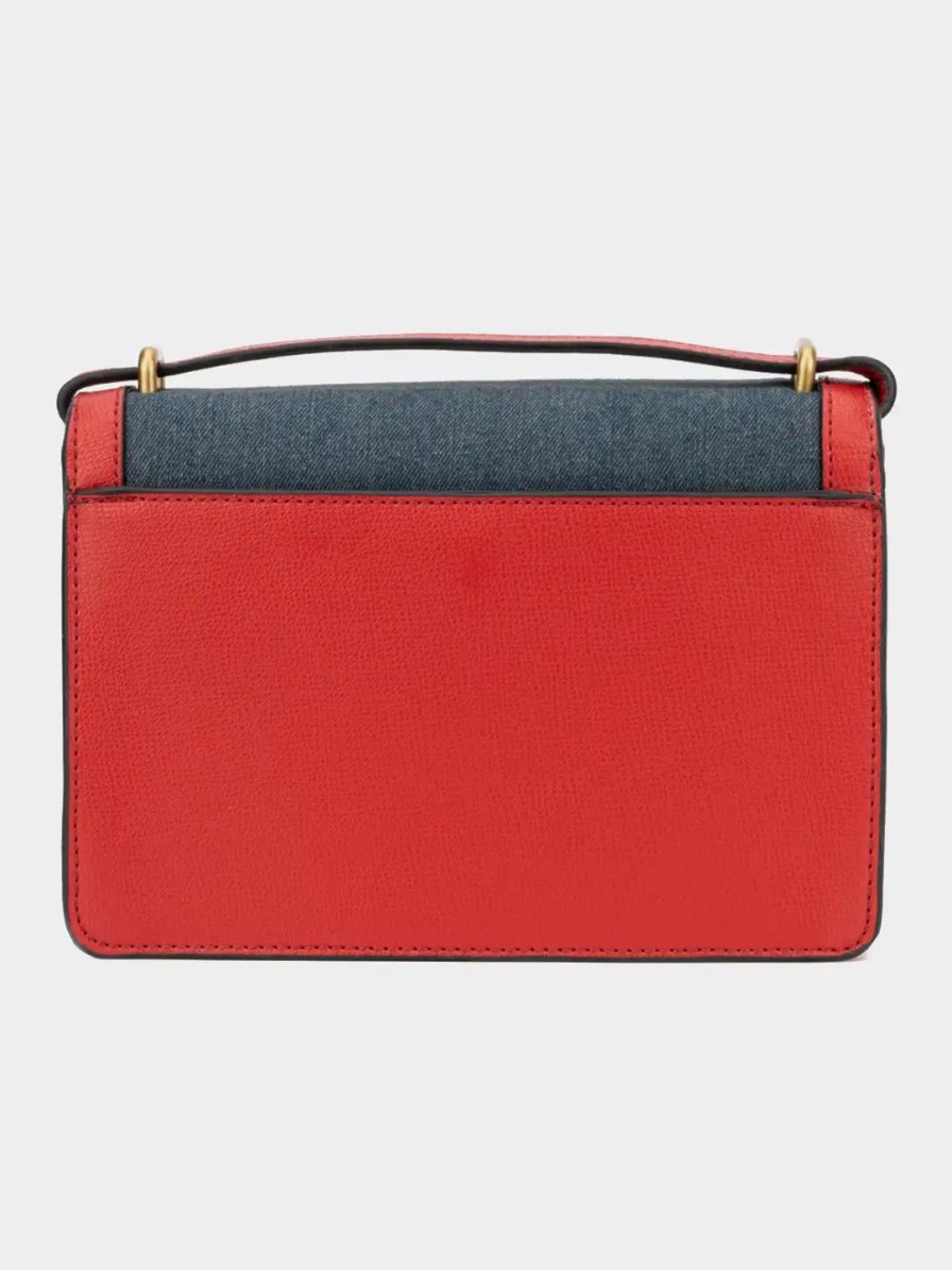 Handbags * | Karl Lagerfeld Paris Corinne Shoulder Bag Indigo Denim Red