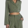 Clothing * | Sage The Label Cool Classic Crop Blazer Olive