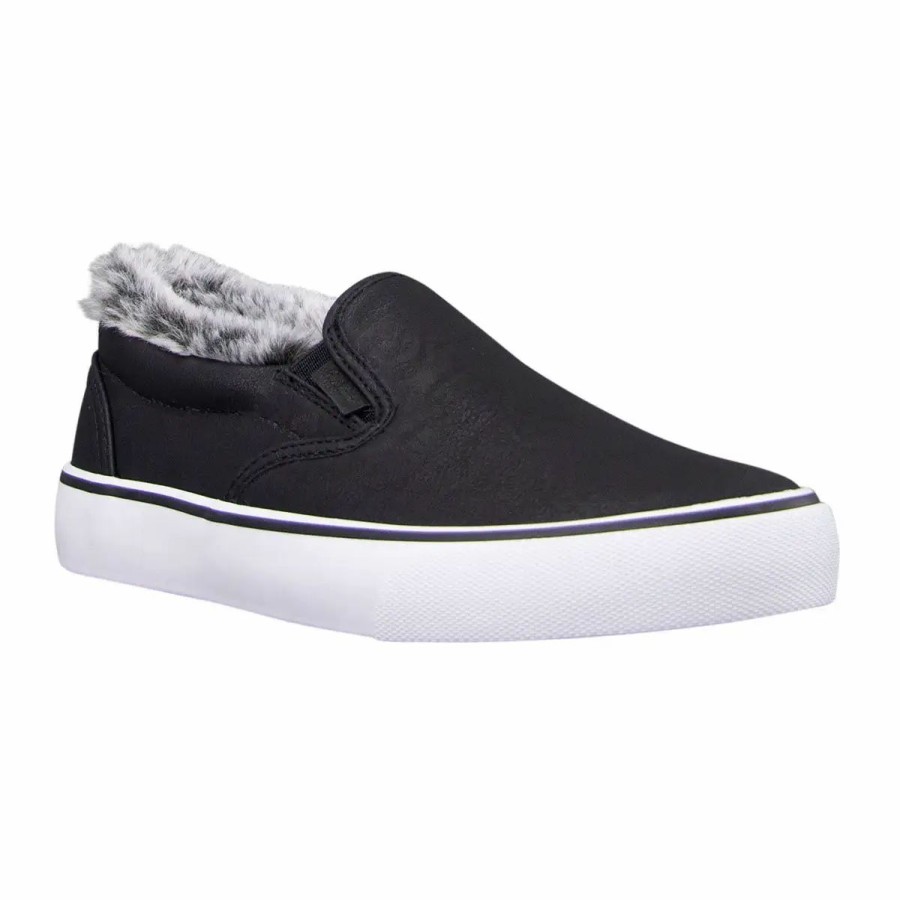 Shoes * | Lugz Clipper Fur Sneaker Black/White