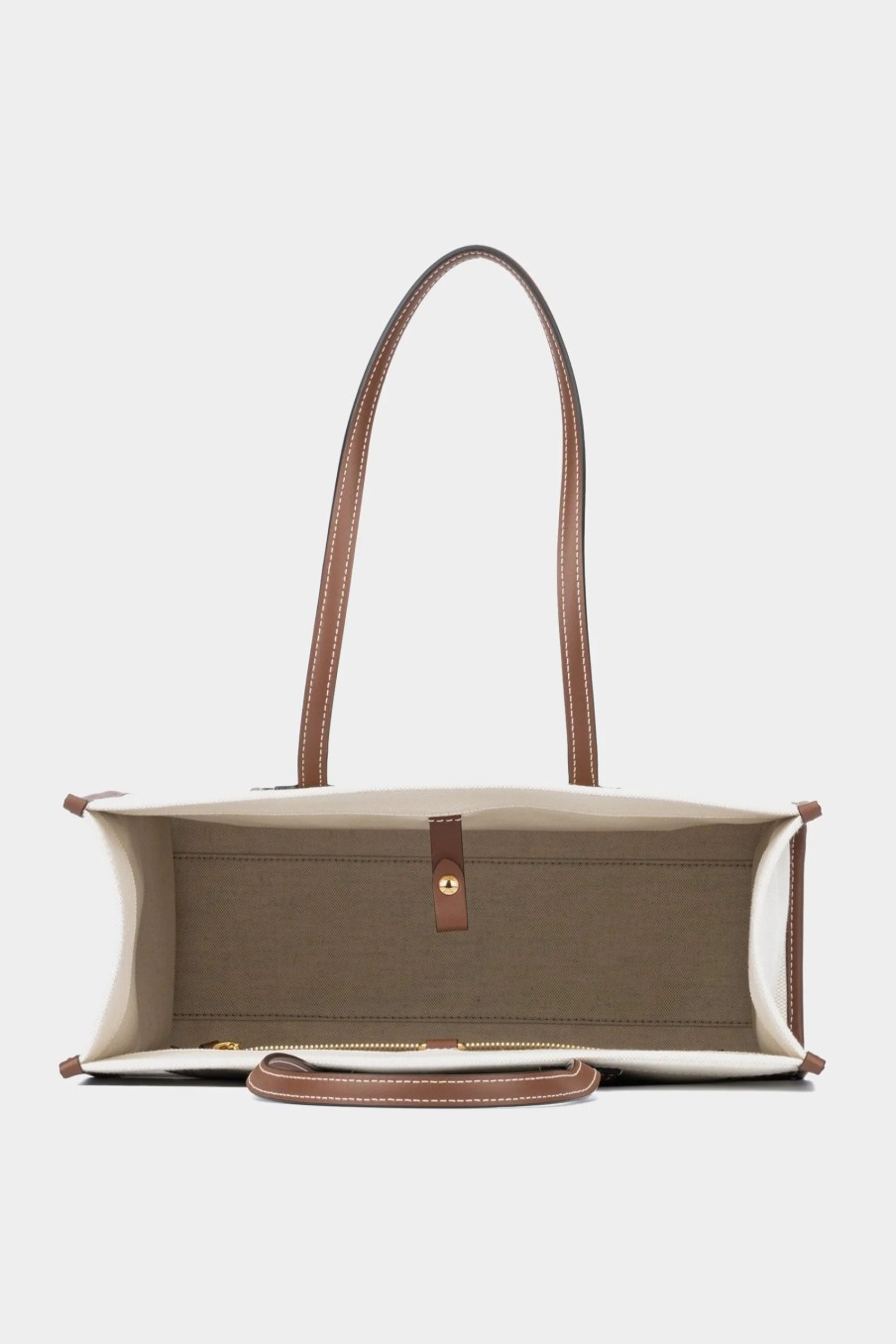 Handbags * | Burberry Leather Lined Tote Bag Natural Tan