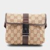 Handbags * | Gucci Gg Canvas Waist Bag Brown