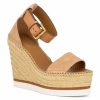 Shoes * | See By Chloe Wedge Espadrille Sandal Crystal /Gold