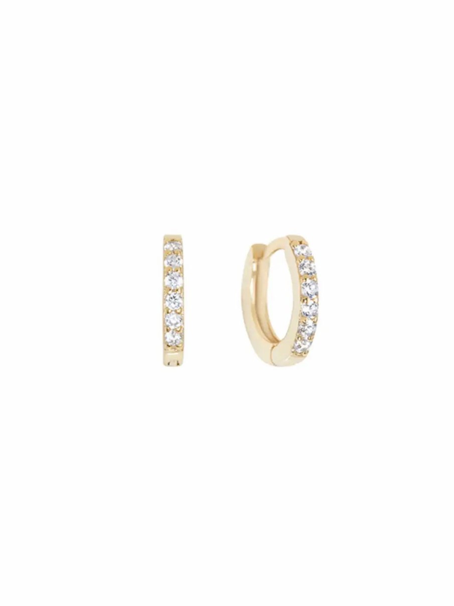 Jewelry-Accessories * | Shashi Katerina Pave Huggie Earring Gold