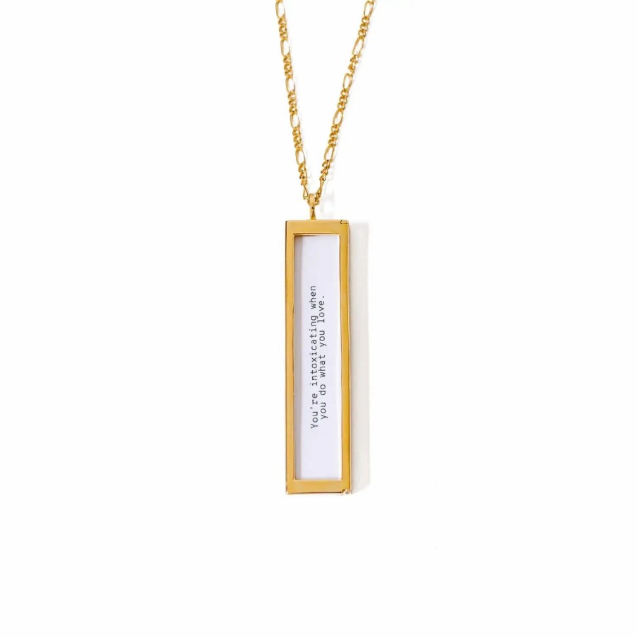 Jewelry-Accessories * | Fortune & Frame Envelope Fortune Locket Necklace Gold