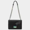 Handbags * | Karl Lagerfeld Paris Corinne Shoulder Bag Black Caviar