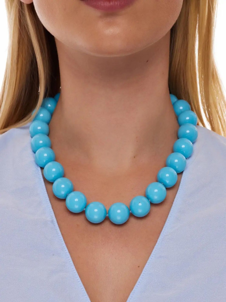 Jewelry-Accessories * | Kenneth Jay Lane Beaded Necklace Turquoise