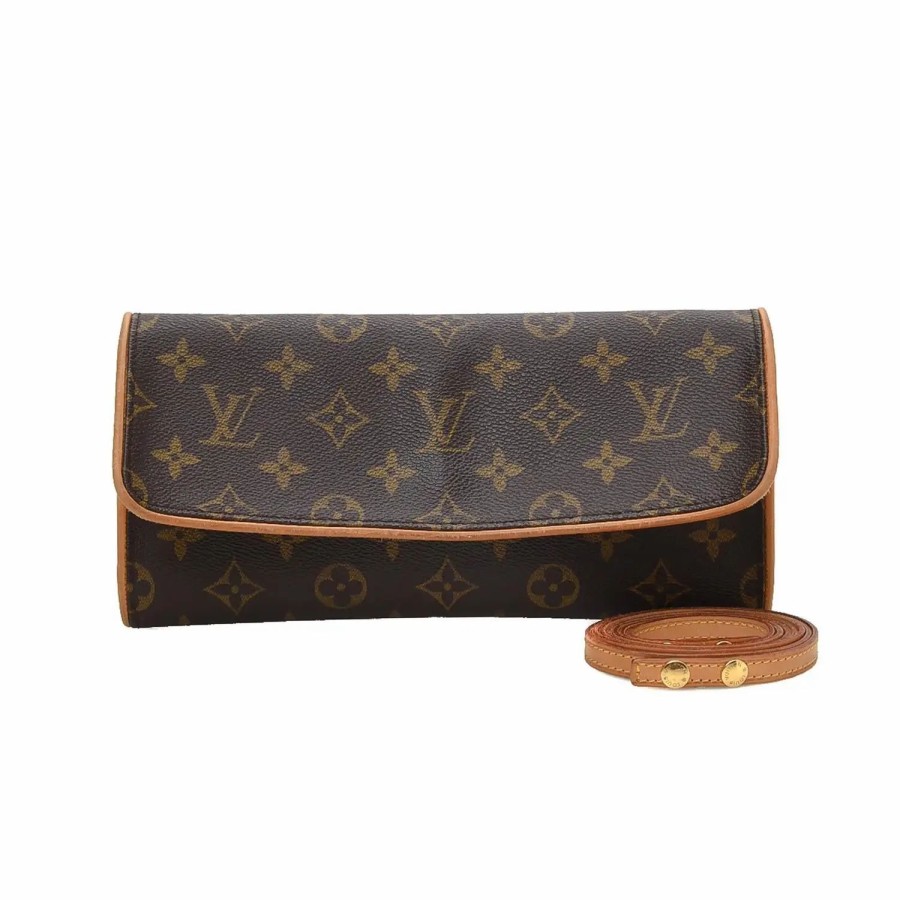 Handbags * | Louis Vuitton Pochette Twin Gm Brown