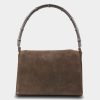 Handbags * | Gucci Bamboo Flap Shoulder Bag Brown