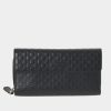 Handbags * | Microguccissima Zip Around Wallet Black