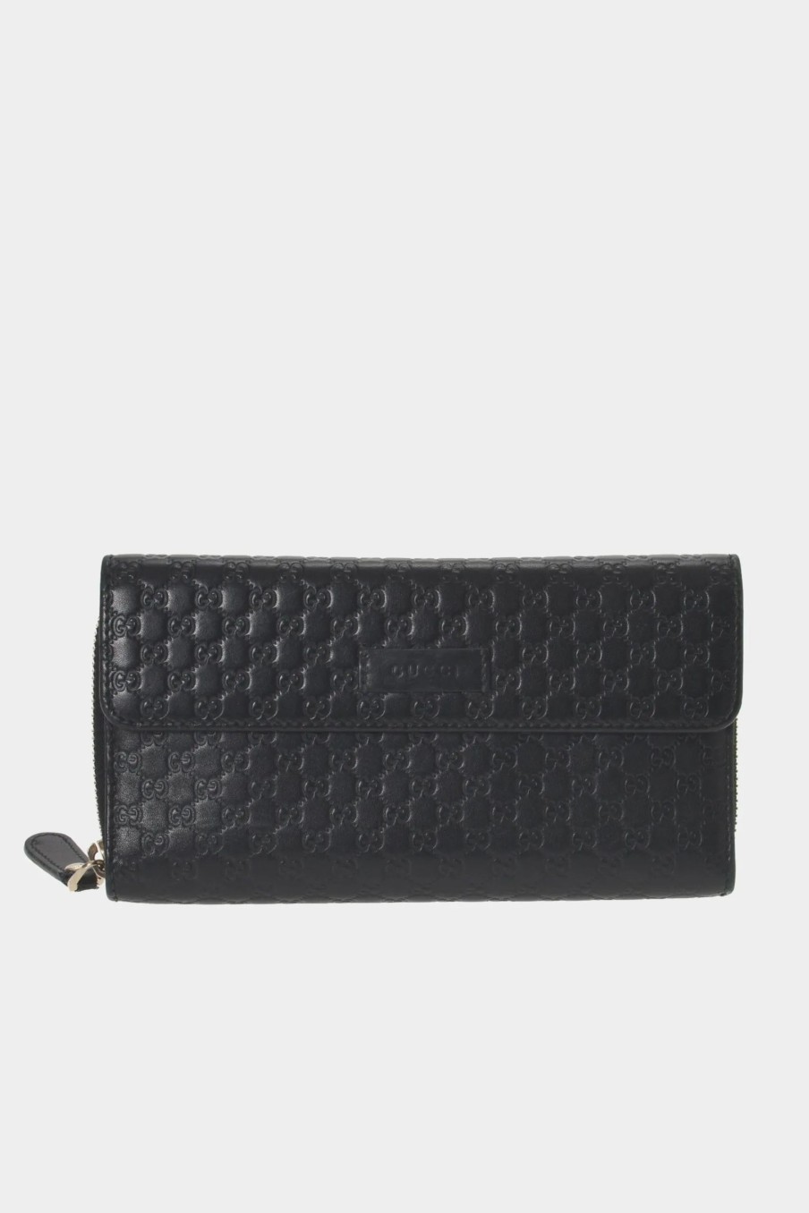 Handbags * | Microguccissima Zip Around Wallet Black