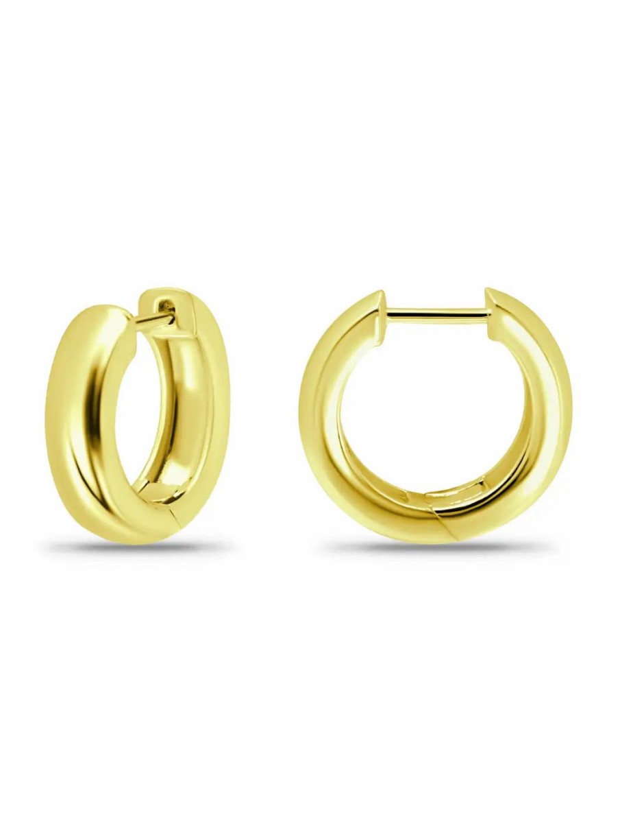 Jewelry-Accessories * | Lord & Taylor Jewelry 18K 5X16Mm Polished Huggie Earrings