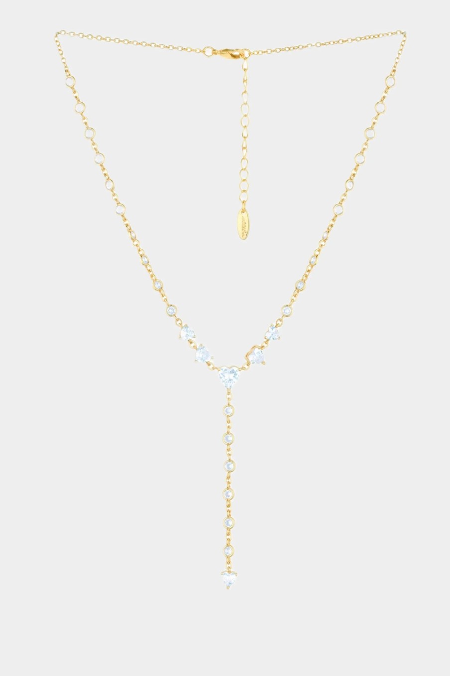 Jewelry-Accessories * | Ettika Queen Of Hearts Crystal Lariat Necklace Gold