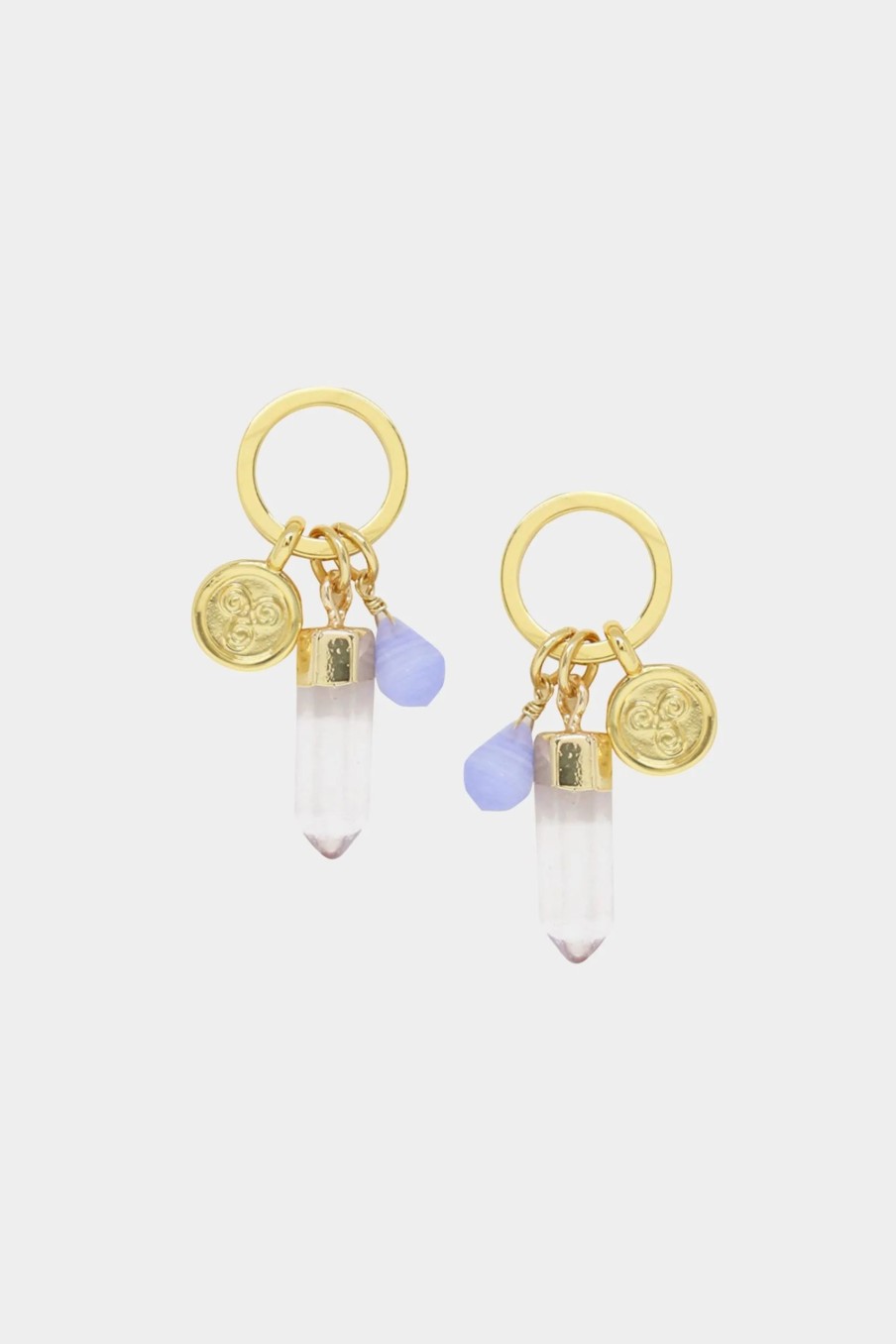 Jewelry-Accessories * | Charged Charm Earrings In Agate Blue