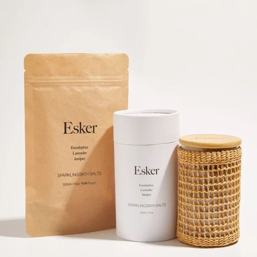 Beauty * | Esker Beauty Sparkling Bath Salts + Carafe